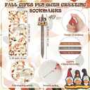 Ctosree 40 Sets Friendsgiving Party Favors Bulk Thanksgiving Fall Pens with Maple Leaf Bookmarks Turkey Pens Thanksgiving Gifts for Friends Families Coworkers Employee Holiday Office Party Souvenirs