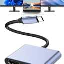 G GOPALA USB C to Dual HDMI Adapter 4K@60Hz, Multiport Adapter with 2 HDMI, USB3.0, PD 100W, USB C Splitter Compatible with MacBook Pro/Air, iPad Pro, Dell, HP, S24/S23/S22