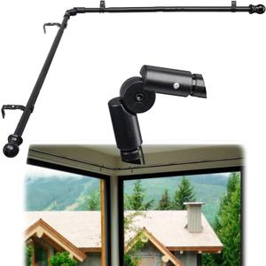 Bay Window Curtain Rods118-138 inch Black 1 Inch Diamer Adjustable Sturdy Bay Window Curtain Rod 2 Sided 59-78.7 Inch Side Rods for Windows for Living Room Bedroom And Sliding Windows (118-138 inch2 side)
