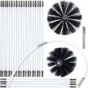 HOKLNUSE Dryer Vent Cleaner Kit Chimney Sweep Cleaning Tools Pellet Stove Cleaner Kit Air Dryer Duct Fireplace Brushes for Easy Lint Cleaning with 4" and 6" Brush Heads (Heavy Duty, 30Feet)