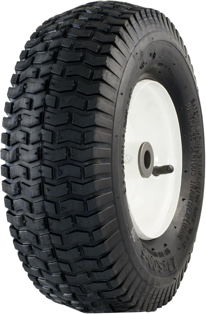 Marathon Industries 20336 13x5.00-6"" Pneumatic (Air Filled) Lawnmower Tire on Wheel, Single, Multicolor