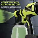 Cordless Paint Sprayer Compatible with Ryobi 18V Battery (Battery Not Included),1000ml/min High Flow,1000ml Container,150 Din/s Max Viscosity,Paint Sprayer for Furniture (Green)
