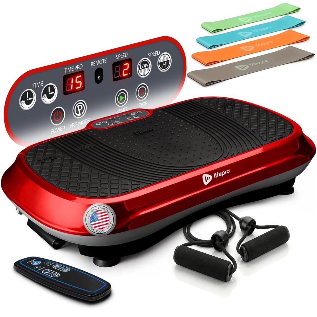 Lifepro Waver Vibration Plate Exercise Machine – High-Intensity Vibration Plate for Lymphatic Drainage – Full-Body Workout Vibrating Platform with Loop Bands – Fitness Equipment for Strength & Toning