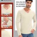 3 Pack Men's Thermal Shirts Big and Tall Fleece Lined Long Sleeve V Neck Base Layer Raglan Curved Hem Warm Tops (XXXL)