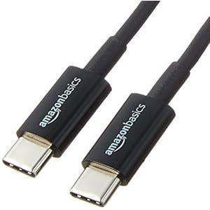 Amazon Basics USB 2.0, Type C to Type C Charging Cable, 3-Foot, 5-Pack, Black