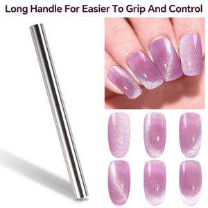Cat Eye Magnet for Nails Long Double-head Nail Polish Magnet Stick for 3D Magnetic Cat Eye Gel Nail Polish, Magic Nail Art Design Tool for Home DIY, Nail Salon And Studio, Silver
, 6 Inch