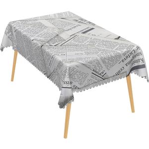 54x54 Inch Vintage Newspaper Linen Tablecloth Rectangle Old Historic Newspaper Durable Tablecloths Farmhouse Thickened Washable Table Cover for Kitchen Home Dining Caf Party Outdoor