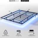 OLEVS Floating Bed Frame Queen Size with Smart LED Lights and Charging Station - Modern Metal Platform Bed, Easy Assembly No Box Spring Needed