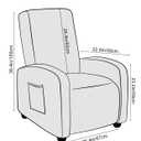 4 x ANARACHON Recliner Chair Covers Leather Look Recliner Cover 4-Piece Slipcovers for Small Reclining Chair Furniture Protector for Kids Dogs Pets Spandex Fabric Washable (1 Small Seater, 02 Black)