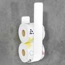 Toilet Paper Storage Wall Mount, Extra Toilet Paper Storage Holder for 3 Rolls, Adhesive Metal Tp Roll Holder Stand for Rv, Bathroom, White