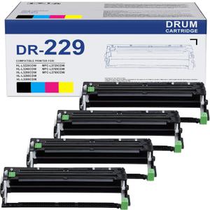 DR-229CL DR229CL Drum Unit 4 Pack Replacement for Brother DR229 DR229CL Drum Unit for MFC-L3780CDW MFC-L3720CDW HL-L3220CDW HL-L3280CDW HL-L3295CDW HL-L3300CDW MFC-L3765CDW (Not Toner)
