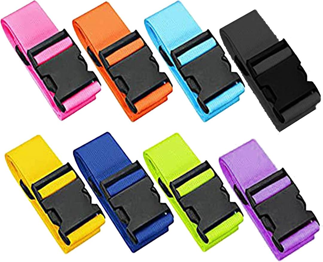 Luggage Straps 8 Pack,Travel Belt Suitcase Belt,Travel Straps for Luggage, Luggage Straps for suitcases Luggage Band Bag Straps Carry on Luggage