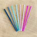 2 x Ello Impact 8 Pack Reusable Plastic Straws, Dishwasher Safe, BPA-Free with Cleaning Brush,Rosewater
