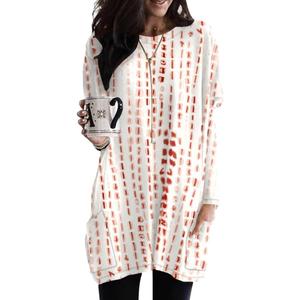 Poetsky Fall Womens Tunic or Tops to Wear with Leggings Long Sleeve Casual Long Shirts Blouses with Pockets (M)