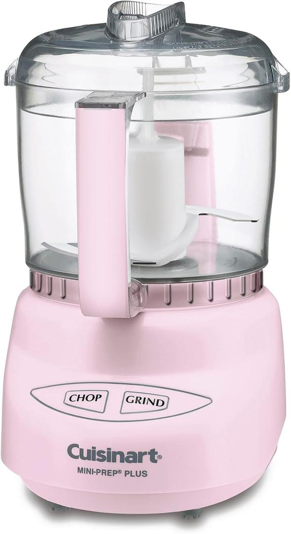 Cuisinart Mini-Prep Plus Food Processor, 24-Ounce Mini Food Processor to Chop Herbs, Vegetables, and Hard Cheese, 24-Ounce Work Bowl, Reversible Stainless Steel Blade, DLC-2APK, Pink