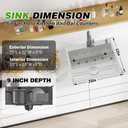 Stainless Steel Drop In Kitchen And Bar Sink - 25x22 Inch Single Bowl Topmount Bar Sink Come With SS Grid,Silicon Mat,Drain Strainer Set