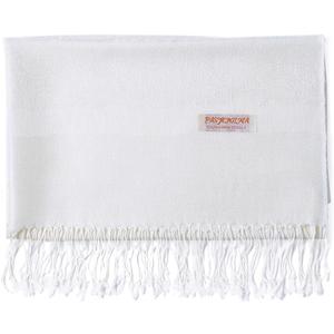 Paisley Scarf Shawl Jacquard Wrap Stole Two Tones Vintage Soft Lightweight With Fringes Reversible (16-ivory)