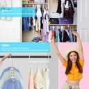DUCOO Space Saving Hangers 10 Pack, Heavy Duty Magic Cascading Hanger Organizer with 5 Enclosed Anti-Slip Holes, Closet Organizers and Storage for Clothes, College Dorm Room Essentials, White, 9.4"L X 0.8"W X 4.0"H X 0.32"T X 2" Hook