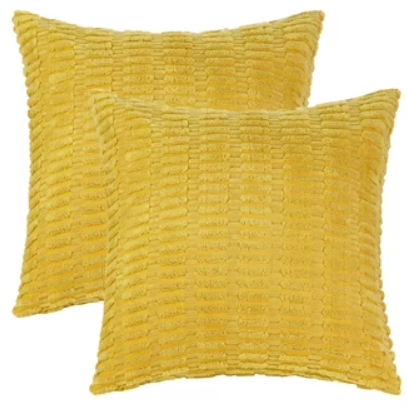 Yellow Pillow Covers 20x20 Set of 2 Geometric Art Flower Print Decorative Outdoor Pillowcases Fall Colored Floral Farmhouse Throw Cushion Case Decor for Couch Sofa Bed