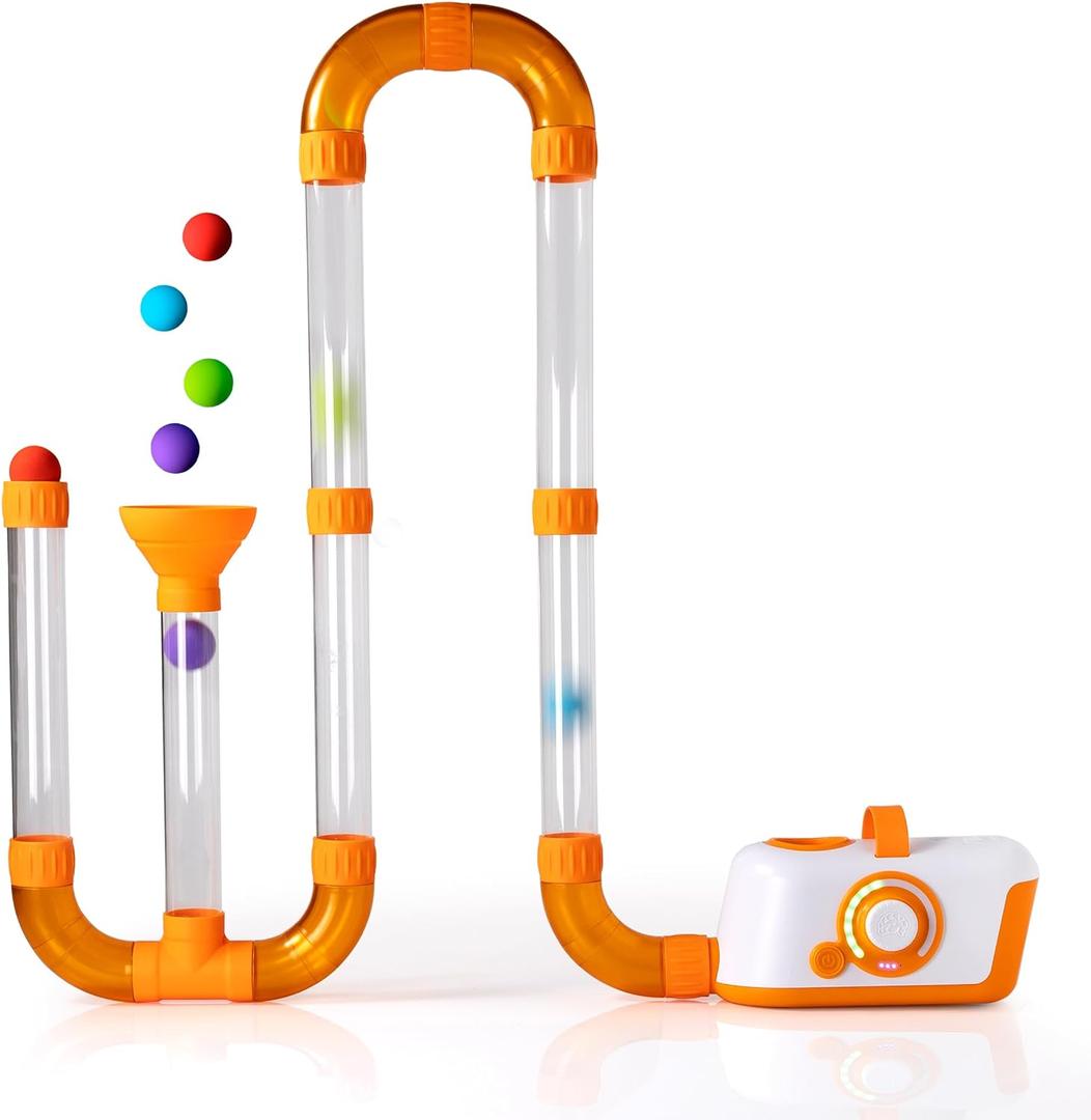 Fat Brain Toys The Original Air Toobz, Air-Powered STEM Building Toys for Kids & Teens, Kids Building Toys, STEM Toys for 3+ Year Old, 11.5 x 6.5 x 6 inches
