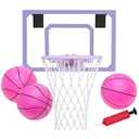 Mini Basketball Hoop Indoor – Over Door Basketball Set w/ 17"x11" Shatterproof Backboard, Foam-Padded Door Protection, Quiet Slam Dunk, 3 Mini Balls & Pump, No Tools Required