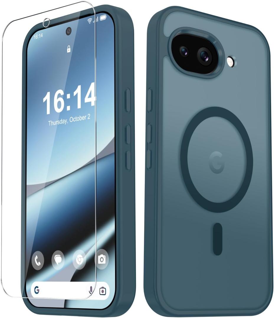 for Google Pixel 10a Case, Matte Magnetic Phone Cover [2026 Upgraded] with 1 Screen Protector, Support for MagSafe, Shockproof Military Protection, Translucent Frosted Back, Lavender Gray