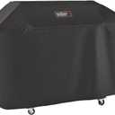 Weber Premium Outdoor Grill Cover WaterResistant, Durable Black Grill Cover Designed for Genesis 400 Series 4Burner Gas Grills with Secure Fastening Straps