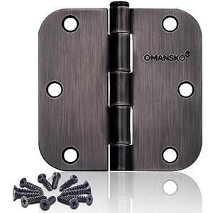 24 Pack Door Hinges, 3.5 x 3.5 Inch Oil Rubbed Bronze Hinges for Wood 5/8'' Radius Corners Interior Hinges, 3 1/2 Inch Door Hinges for Residential Doors - Amazon.com