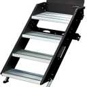 Lippert Components Solid Step Quad Step for RV and Travel Trailer Entry Doorway ,30 inch -791575 , Black