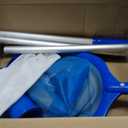 Pool Skimmer Net, Swimming Pool Cleaning Kit, Vacuum Cleaner Bottom Brush Mesh Leaf Bag Semi-deep Skimmer Net & Adjustable 47-61in Pole