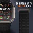 Suitisbest Compatible with Apple Watch Bands for Men 44mm 45mm 46mm 49mm 42mm Women, Silicone Magnetic Sport Loop Strap for iWatch Ultra 3 2 Series 11 10 9 8 7 6 5 4 3 SE3 (Black/Orange)