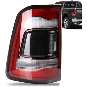 LED Tail Light Black Cover with Blind Spot Compatible With 2019-2023 Dodge Ram 1500 Left Driver Side Replace 68262533AH