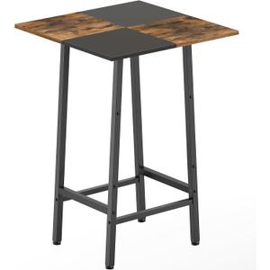 YATINEY Bar Table, Kitchen Dining Table, Bar Counter Height Table, Pub Color Matching Breakfast Table, for Dining Room, Tavern, Coffee Corner, Party, Rustic Brown and Black BT02BR
