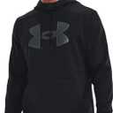 Under Armour Men's Big Logo Armourfleece Hoodie (Medium, (001) Black / Black / Pitch Gray)