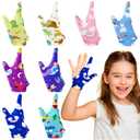 Janmercy 16 Pcs Thumb Sucking Stop for Kids Chewy Gloves Stop Breathable Thumb Guard for Nail Biting Gloves Cute Finger Sucking Stopper for Kids, 8 Style, 2 Finger(8-12 Years)