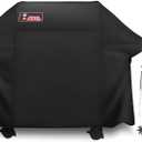 Kingkong Gas Grill Cover | Fits Weber Genesis E & S Series, Char-Broil 4 Burner | Includes Grill Brush, Tongs & Thermometer