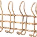 Beige Rattan Wall Hanger with 4 Hooks