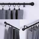 Thestoa 5/8" Diameter Splicing Curtain Rods 2 pack for Windows 30 or 46 inch, Black Curtain Rods for Bedroom, Living Room, Farmhouse, Outdoor etc.