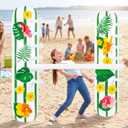 2 Sets Hawaiian Luau Party Decorations – Inflatable Limbo Games, Bean Bag Toss Banner Set for Birthday, Beach Pool Supplies, Summer Fun Activities, Outdoor Festival