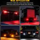 Partsam 2PCS 6 Inch Oval LED Trailer Tail Lights with Halo Glow 54 LEDs, 4-in-1 Stop Turn Tail Brake Reverse Combo Red/White/Amber, IP67 Waterproof Flush Mount Grommet Kit 10-30V, Patent Pending