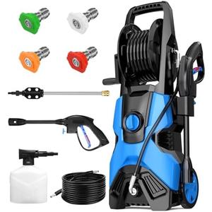 WalinaBag Electric Pressure Washer 4500 PSI 2.8 GPM Power Washer with 4 Connect Nozzles, High Pressure Cleaning Machine with Foam Cannon for Cars Fences Driveways Patios Home Cleaning (Blue)
