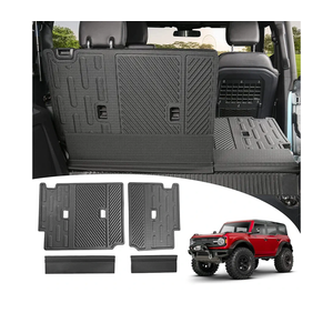Mabett Rear Seat Back Cover Backrest Protector for Ford Bronco Accessories 2025 2021-2024 with Dog Seat Liner fit Bronco 4-Door 4 Pieces-with Folding Lip (NOT for 2-Door or Bronco Sport)