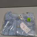 Women's Short Denim Jacket Round Neck Denim Three Quarter Sleeves Light Blue Jacket (Light blue, M)