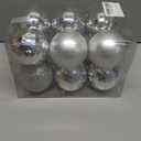 Emopeak 12Pcs Christmas Balls Ornaments for Xmas Christmas Tree - 4 Style Shatterproof Christmas Tree Decorations Hanging Ball for Holiday Wedding Party Decoration (Silver, 3.2"/8CM)