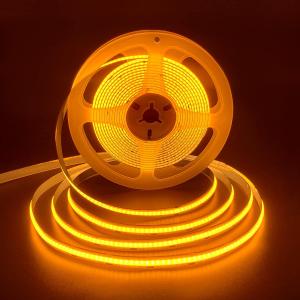 HAMRVL COB LED Strip Lights Orange,DC12V 16.4ft/5M 320leds/M CRI90 Bright Flexible LED Tape 8mm, for Indoor Home Cabinet, Bedroom, Kitchen, Stage, Backlight DIY Lighting(Without Power Supply) (Orange)