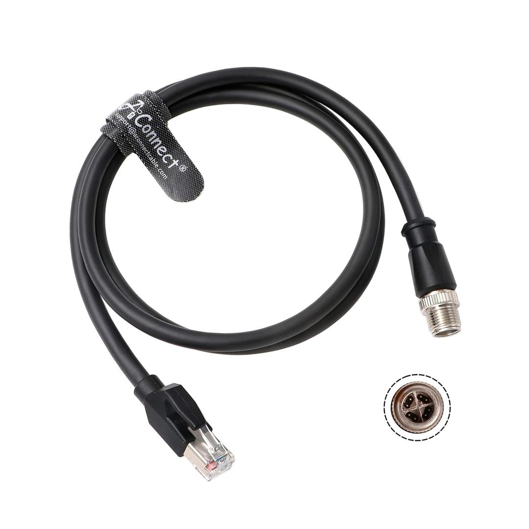 X-Code-RJ45-Industrial-Shielded-Ethernet M12 8 Pin X-Code Male to RJ45 Cat6a Ethernet Shielded Cable for Cognex Industrial Camera Flexible 3.3Ft|1M