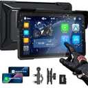 PARKVISION Motorcycle Carplay Screen, Wireless Apple CarPlay & Android Auto GPS Navigation for Motorcycle, 7" Waterproof Portable Touch Screen,TF-64G,Dual Bluetooth,Support Siri/Google Assistant