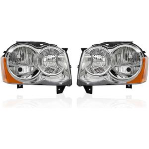 Headlights Replacement for G-rand Chero-kee 2008 2009 2010 Headlamp Assembly Driver and Passenger Side 55157483AE 55157482AE