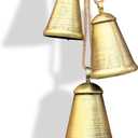 Christmas BellsVintage Iron Bells with Jute Rope for Hanging,Handmade Rustic Cow Bell,Christmas Bells for Decoration,Christmas Decor Set of 3 Different Sizes