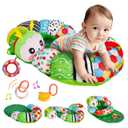 3-in-1 Tummy Time Pillow for Baby 0-6 Months, Detachable Caterpillar Tummy Time Playmat for Newborns, Soft Baby Toys 0-3-6-12 Months, Play Mat for Babies Boy Girl
